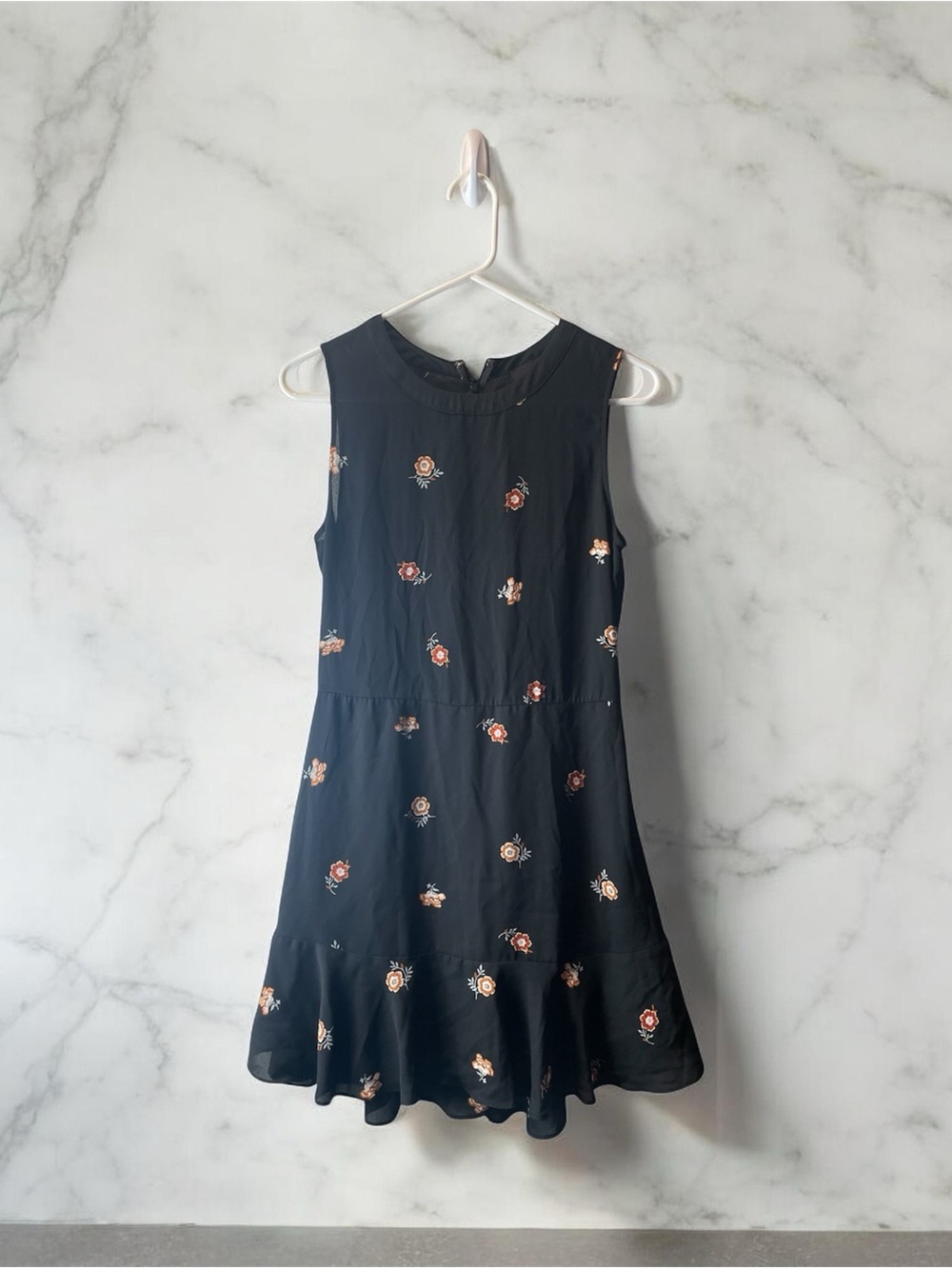 Black Floral Sleeveless Dress